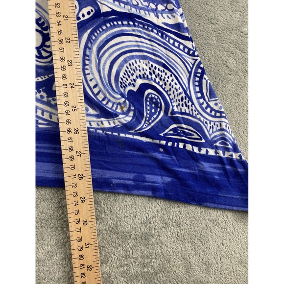 Chicos Tunic Top Blue White Paisley Print Asymmetrical Hem Women Size 2 - Picture 9 of 11